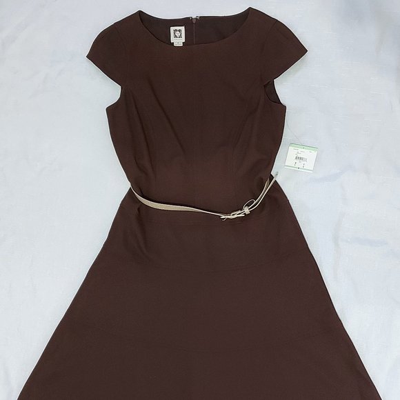 Anne Klein Signature Swing Dress fit & flare Chocolate size 8 *NEW WITH TAGS NWT - Picture 3 of 6